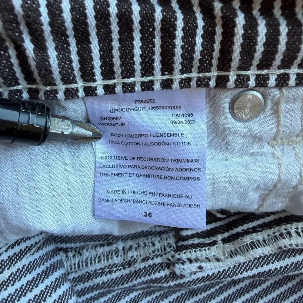 Dickies Hickory Striped Carpenter Shorts Mens Size 36 Workwear Utility Denim